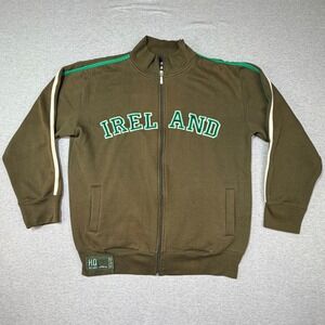 Dolmen Clothing Ireland Track Jacket Mens XXXL Brown Green Stripe Full Zip HQ